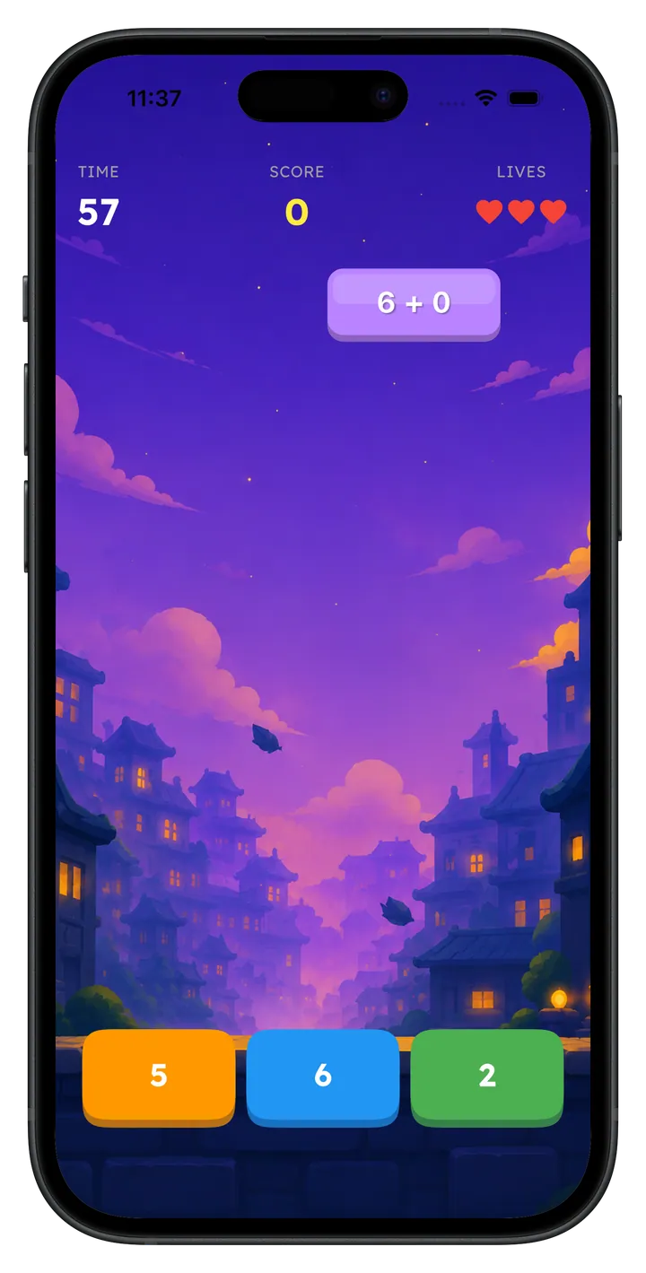 Number Ninja gameplay with timer