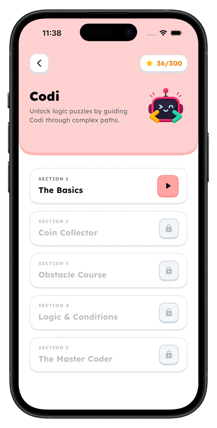 Codi logic puzzle sections